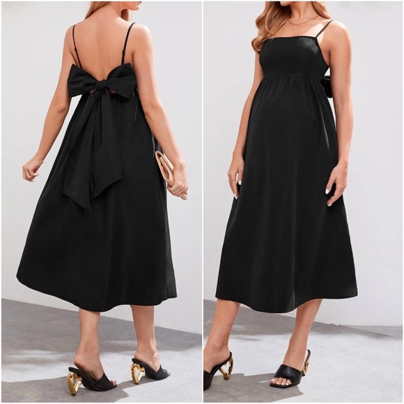 Dresses & Skirts - Maternity Ruffle Strap Back Tie Maxi Dress